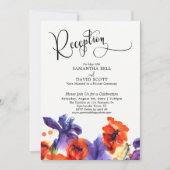 赤紫フローラ水彩結婚式 招待状 (正面)