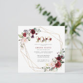 赤紫フローラ金ゴールド幾何学卒業 招待状 (スタンド正面)