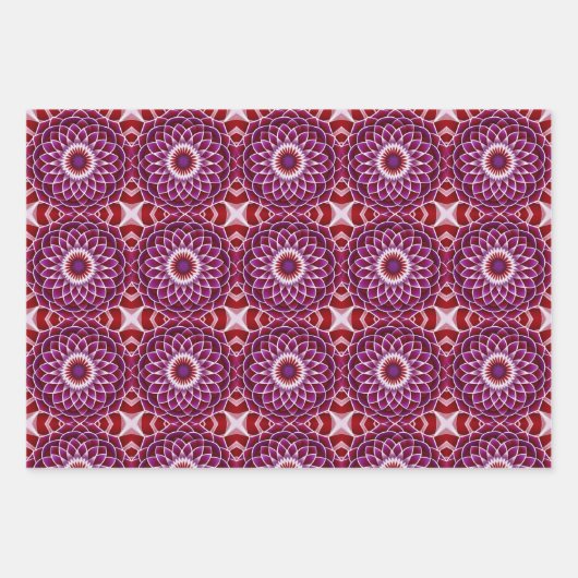 赤紫ホワイトマンダラ ラッピングペーパーシート (正面)