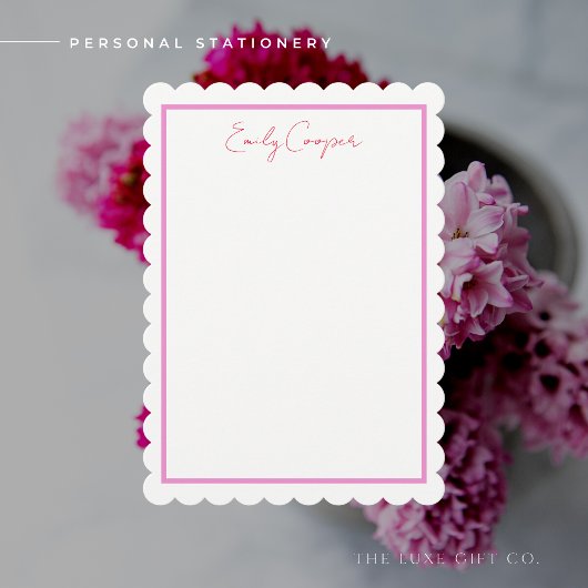 赤紫モダンホタテの縁カスタムメモカード ノートカード