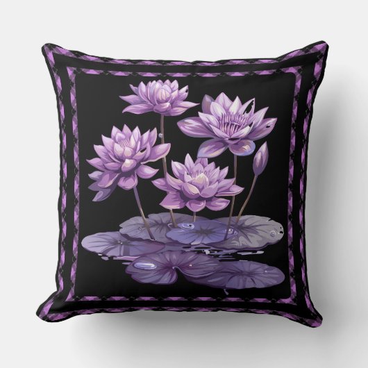 赤紫ロータス クッション (正面)
