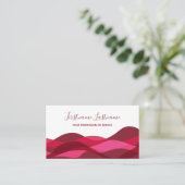 赤紫抽象芸術波書道 名刺 (スタンド正面)