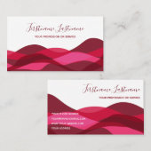 赤紫抽象芸術波書道 名刺 (正面/裏面)