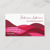 赤紫抽象芸術波書道 名刺 (裏面)