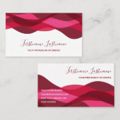 赤紫抽象芸術波書道 名刺 (正面/裏面)