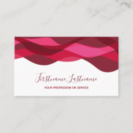 赤紫抽象芸術波書道 名刺