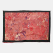 赤紫白色抽象芸術黒アクリル キッチンタオル (横)