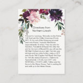 赤紫緑の花束 エンクロージャー カード (裏面)