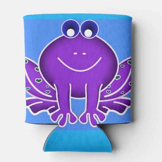 赤紫色のカエル 缶クーラー (裏面)