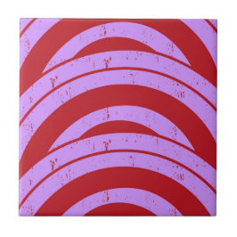 赤紫色の半円波日本の幾何学的 タイル