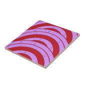 赤紫色の半円波日本の幾何学的 タイル (側面)