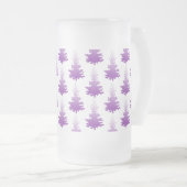 赤紫色の常緑クリスマスツリー フロストグラスビールジョッキ (正面右)