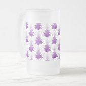 赤紫色の常緑クリスマスツリー フロストグラスビールジョッキ (正面左)