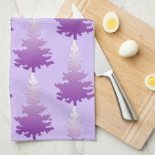 赤紫色の常緑樹 キッチンタオル (四つ折り)