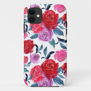 赤紫色の水カラーフローラ iPhone 11 ケース