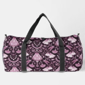 赤紫色の蓮の文様 ダッフルバッグ (裏面)