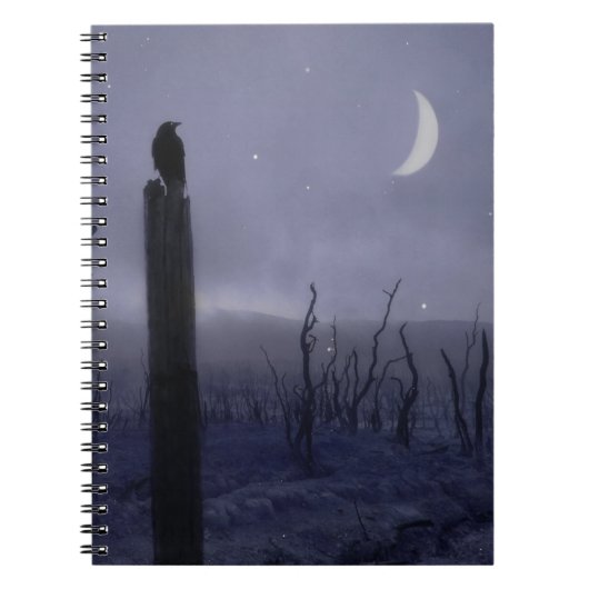 赤紫色の赤痢でカラスをする ノートブック (正面)