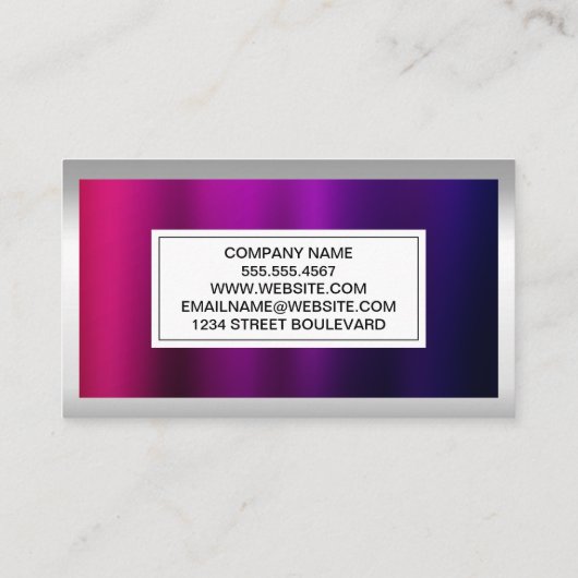 赤紫色メタリック 名刺 (裏面)