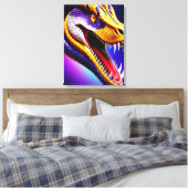 赤紫鮮やか白と黄のコブラはかりで測 キャンバスプリント (インサイチュ (寝室))