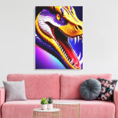 赤紫鮮やか白と黄のコブラはかりで測 キャンバスプリント (インサイチュ (リビング))