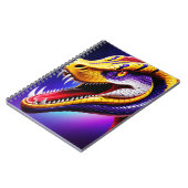 赤紫鮮やか白と黄のコブラはかりで測 ノートブック (左側)