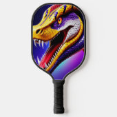 赤紫鮮やか白と黄のコブラはかりで測 ピックルボールラケット (正面)