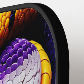 赤紫鮮やか白と黄のコブラはかりで測 ピックルボールラケット (左詳細)