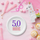 赤紫50番目のパーティー ペーパープレート (パーティー)