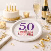 赤紫50番目のパーティー ペーパープレート