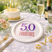 赤紫50番目のパーティー ペーパープレート