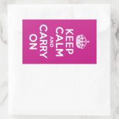赤紫Keep Calm and Carry On 長方形シール (バッグ)