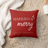 赤結婚したとメリー初めてのクリスマス クッション (ブランケット)