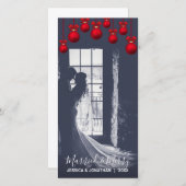 赤結婚したとメリー初めてのクリスマス | 写真の追加 シーズンカード (正面/裏面)