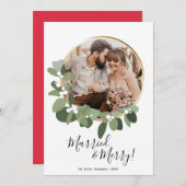 赤結婚したと写メリー真リース第1クリスマス シーズンカード (正面/裏面)