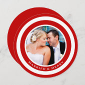 赤結婚したモダンメリーの聖降誕祭 シーズンカード (正面/裏面)