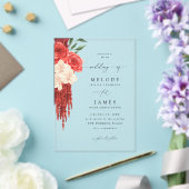 赤結婚フローラV2 アクリル招待状 (インサイチュ (ウェディング))