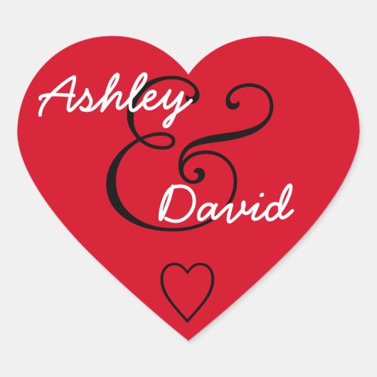 赤結婚封筒用シールV2 ハートシール (正面)