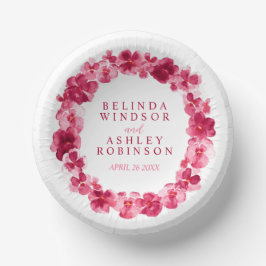 赤結婚桃色パンジーリースカスタム ペーパーボウル