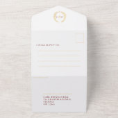 赤結婚白金ゴールド楕円モノグラ葉ム写真 オールインワン招待状 (外側)