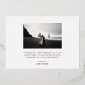 赤結婚箔実在2枚のサンキューカード 箔シーズンカード (裏面)