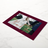 赤結婚箔実在2枚のサンキューカード 箔シーズンカード (回転した状態)