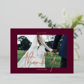 赤結婚箔実在2枚のサンキューカード 箔シーズンカード (立ち正面)