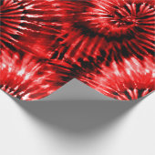 赤絞り染めサイケデリックスターバストレトロ ラッピングペーパー (角)