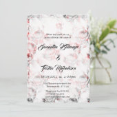 赤絵を描バラゴシック結婚式招待状 招待状 (スタンド正面)