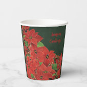 赤絵を描ポインセチアの季節のご挨拶 紙コップ (裏面)