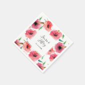 赤絵を描ポピーズフローラ結婚ズ スタンダードカクテルナプキン (角)