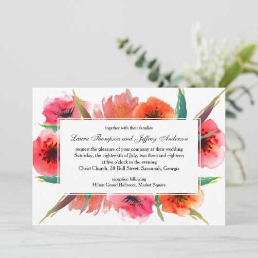 赤絵を描ポピーズフローラ結婚ズ 招待状 (スタンド正面)