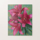 赤絵を描百合 ジグソーパズル (縦)