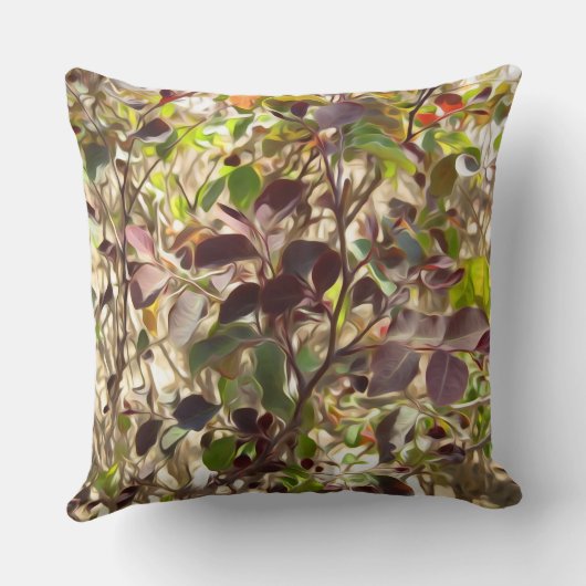 赤絵を描緑の葉 クッション (裏面)