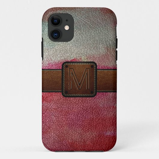 赤絵を描革ルックブラウンラベル Case-Mate iPhoneケース (裏面)
